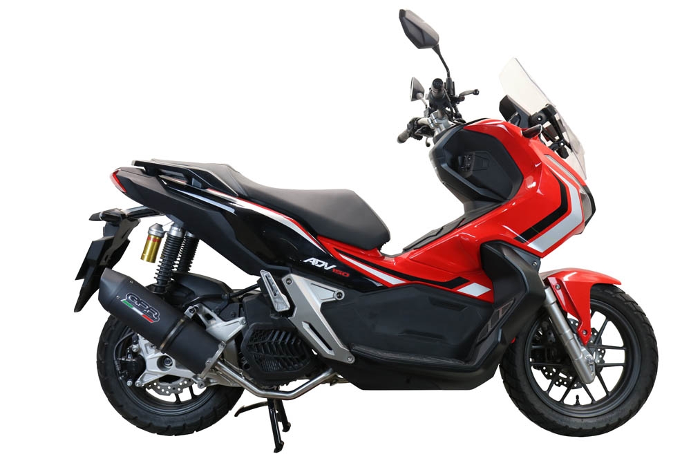 GPR exhaust compatible with  Honda X-Adv 150 2020-2023, Furore Nero, Racing full system exhaust, including removable db killer 