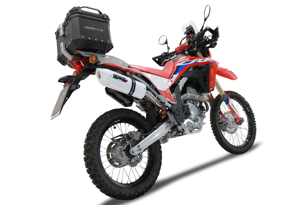 GPR exhaust compatible with  Honda Crf 300 L - Rally 2021-2024, Albus Evo4, Homologated legal slip-on exhaust including removable db killer, link pipe and catalyst 