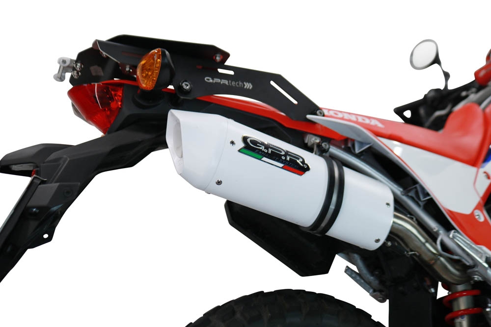 GPR exhaust compatible with  Honda Crf 300 L - Rally 2021-2024, Albus Evo4, Homologated legal slip-on exhaust including removable db killer, link pipe and catalyst 