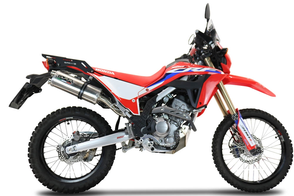Scarico GPR compatibile con  Honda Crf 300 L - Rally 2021-2024, Dual Inox, scarico Racing, con raccordo specifico e db killer estraibile, non conforme per uso stradale
