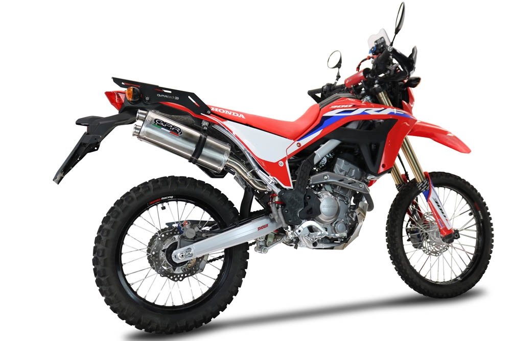Scarico GPR compatibile con  Honda Crf 300 L - Rally 2021-2024, Dual Inox, scarico Racing, con raccordo specifico e db killer estraibile, non conforme per uso stradale