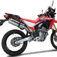 Scarico GPR compatibile con  Honda Crf 300 L - Rally 2021-2024, Dual Inox, scarico Racing, con raccordo specifico e db killer estraibile, non conforme per uso stradale