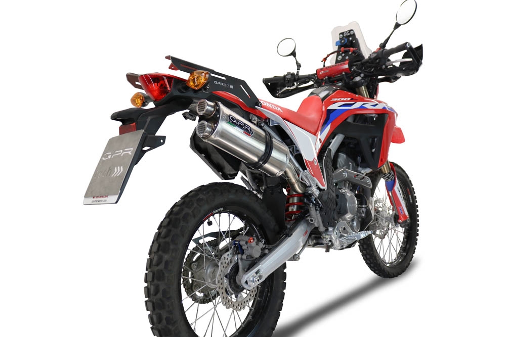 Scarico GPR compatibile con  Honda Crf 300 L - Rally 2021-2024, Dual Inox, scarico Racing, con raccordo specifico e db killer estraibile, non conforme per uso stradale