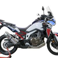 Scarico GPR compatibile con  Honda Crf 1000 L Africa Twin 2018-2020, Dual Inox, Scarico omologato, silenziatore con db killer estraibile e raccordo specifico