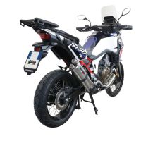 Scarico GPR compatibile con  Honda Crf 1000 L Africa Twin 2018-2020, Dual Inox, Scarico omologato, silenziatore con db killer estraibile e raccordo specifico