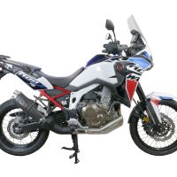 GPR exhaust compatible with  Honda Crf 1100 L Africa Twin Adventure Sport 2020-2024, Dual Poppy, Homologated legal slip-on exhaust including removable db killer and link pipe 