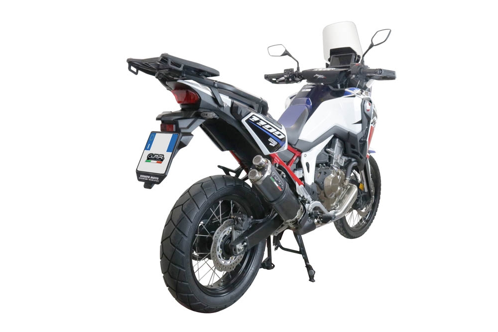 GPR exhaust compatible with  Honda Crf 1100 L Africa Twin Adventure Sport 2020-2024, Dual Poppy, Homologated legal slip-on exhaust including removable db killer and link pipe 