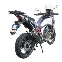 GPR exhaust compatible with  Honda Crf 1100 L Africa Twin Adventure Sport 2020-2024, Dual Poppy, Homologated legal slip-on exhaust including removable db killer and link pipe 
