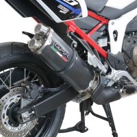 GPR exhaust compatible with  Honda Crf 1100 L Africa Twin Adventure Sport 2020-2024, Dual Poppy, Homologated legal slip-on exhaust including removable db killer and link pipe 
