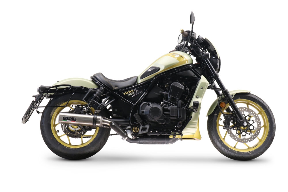 Scarico GPR compatibile con  Honda Cmx 1100 Rebel 2021-2024, M3 Inox , Scarico omologato, silenziatore con db killer estraibile e raccordo specifico