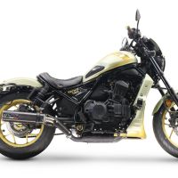 Scarico GPR compatibile con  Honda Cmx 1100 Rebel 2021-2024, M3 Poppy , Scarico omologato, silenziatore con db killer estraibile e raccordo specifico