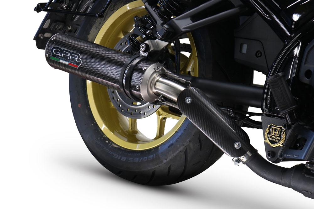 Scarico GPR compatibile con  Honda Cmx 1100 Rebel 2021-2024, M3 Poppy , Scarico omologato, silenziatore con db killer estraibile e raccordo specifico