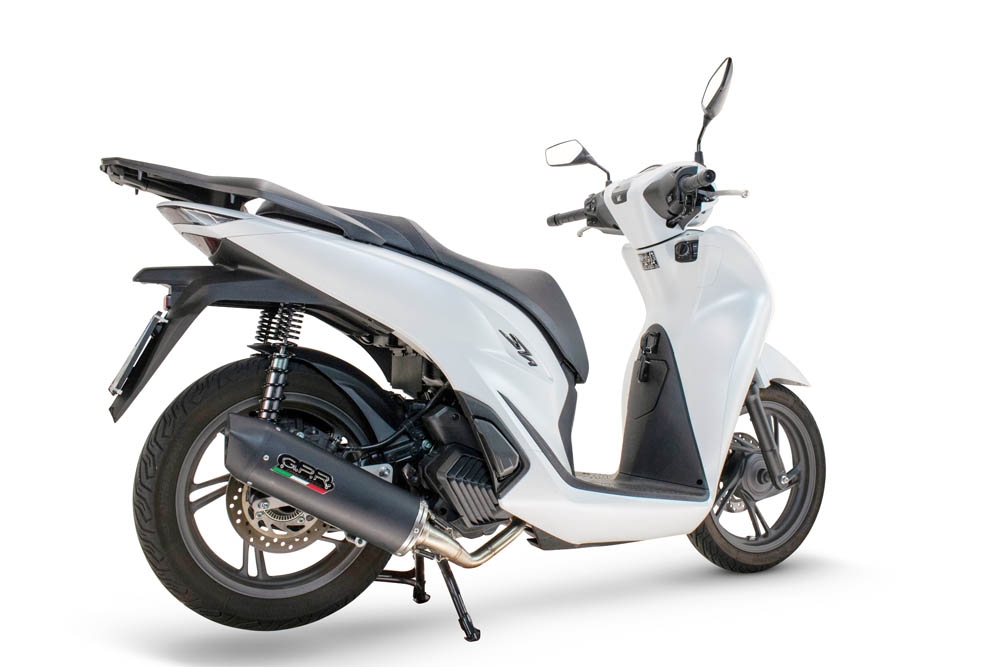 Scarico GPR compatibile con  Honda SH 125 2024-2025, Furore Nero, Scarico completo racing, fornito con db killer estraibile e collettore, non conforme per uso stradale