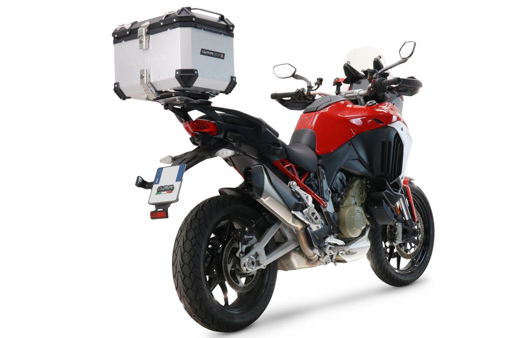 GPR TECH compatible with  GPR TECH TOP CASE ALPI-TECH 55 LT SILVER Bauletto top case in alluminio, colore argento con piastra specifica