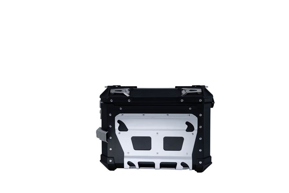 GPR TECH compatible with  GPR TECH Pair of side cases aluminum made with contoured right side, black color with specific pannier holder Pair of side cases aluminum made with contoured right side, black color with specific pannier holder Capacity 38 LT. + 