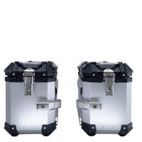 GPR TECH compatible with  GPR TECH PAIR OF SILVER SIDE CASES ALPI-TECH 38 LT. + 38 LT. + PANNIER HOLDER Coppia di valigie laterali in alluminio, colore argento, fornite con telaio di supporto specifico
