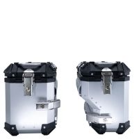 GPR TECH compatible with  GPR TECH Pair of side cases aluminum made with contoured right side, silver color with specific pannier holder Pair of side cases aluminum made with contoured right side, silver color with specific pannier holder Capacity 38 LT. 