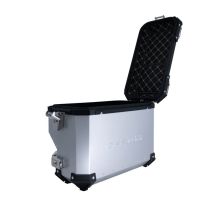 GPR TECH compatible with  GPR TECH Pair of side cases aluminum made with contoured right side, silver color with specific pannier holder Pair of side cases aluminum made with contoured right side, silver color with specific pannier holder Capacity 38 LT. 