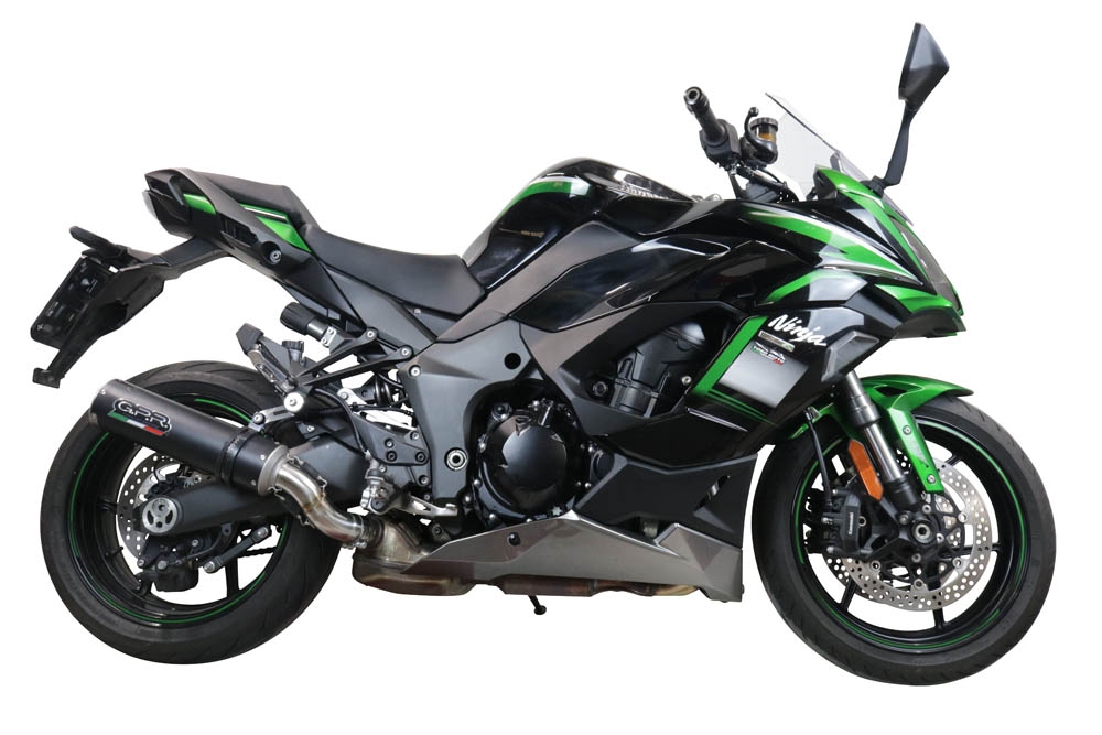 GPR exhaust compatible with  Kawasaki Ninja 1000 Sx 2021-2024, M3 Black Titanium, Homologated legal slip-on exhaust including removable db killer and link pipe 