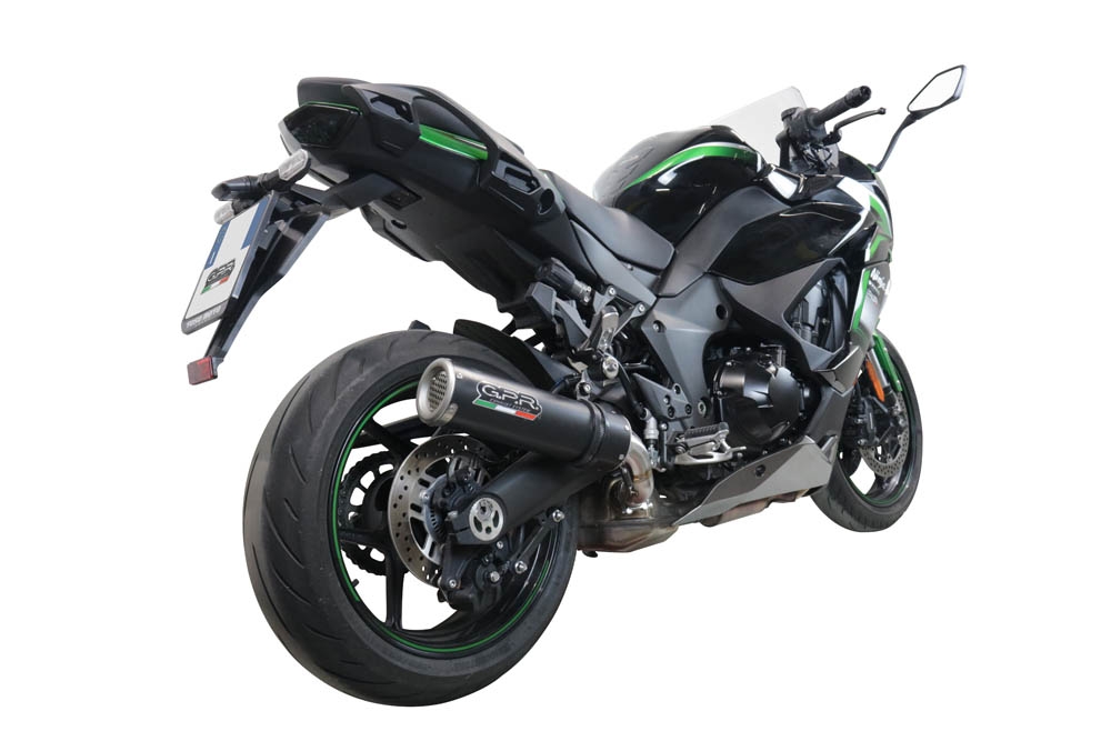 GPR exhaust compatible with  Kawasaki Ninja 1000 Sx 2021-2024, M3 Black Titanium, Homologated legal slip-on exhaust including removable db killer and link pipe 