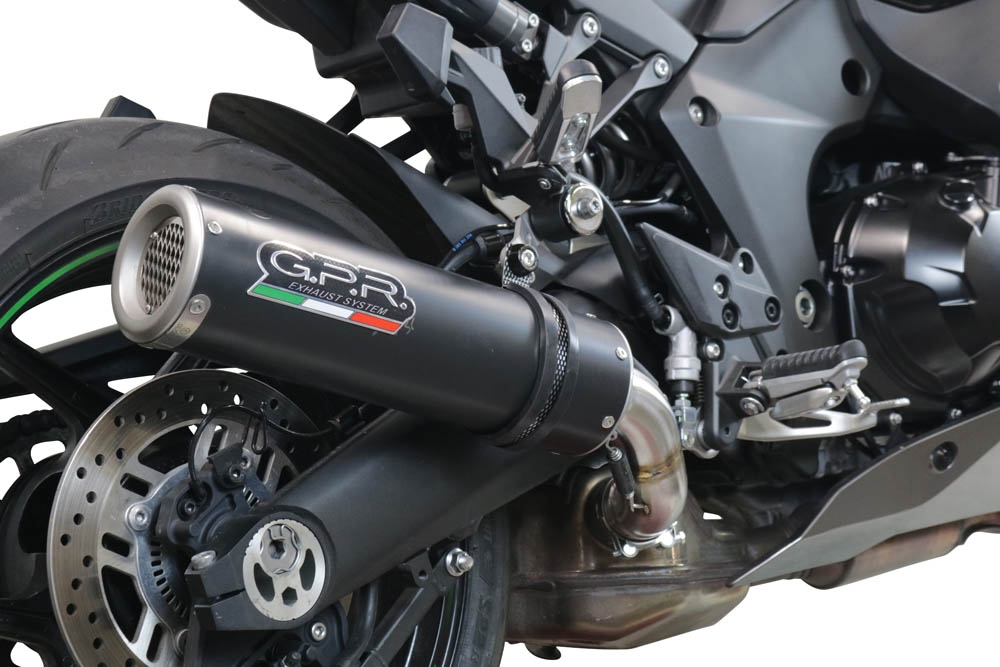 GPR exhaust compatible with  Kawasaki Ninja 1000 Sx 2021-2024, M3 Black Titanium, Homologated legal slip-on exhaust including removable db killer and link pipe 