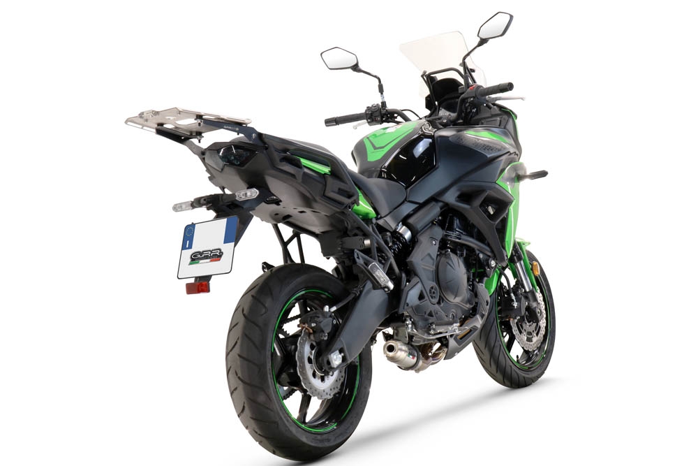 GPR exhaust compatible with  Kawasaki Versys 650 2021-2022, Deeptone Inox, Racing full system exhaust, including removable db killer 