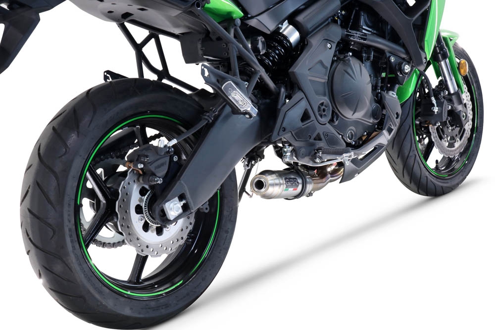 GPR exhaust compatible with  Kawasaki Versys 650 2021-2022, Deeptone Inox, Racing full system exhaust, including removable db killer 