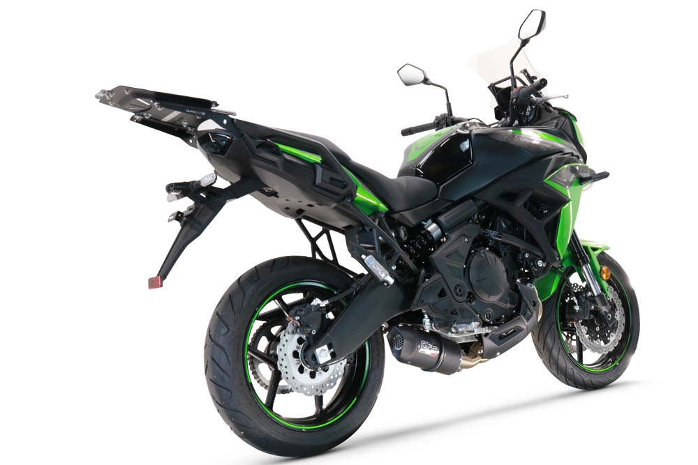 GPR exhaust compatible with  Kawasaki Versys 650 2017-2020, Furore Nero, Homologated legal full system exhaust, including removable db killer and catalyst 