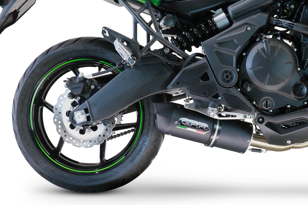 GPR exhaust compatible with  Kawasaki Versys 650 2017-2020, Furore Nero, Homologated legal full system exhaust, including removable db killer and catalyst 
