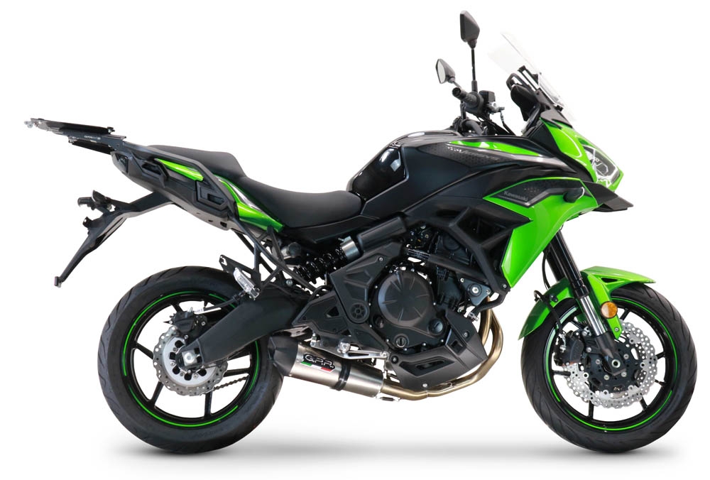 GPR exhaust compatible with  Kawasaki Versys 650 2023-2024, Gpe Ann. titanium, Racing full system exhaust, including removable db killer 