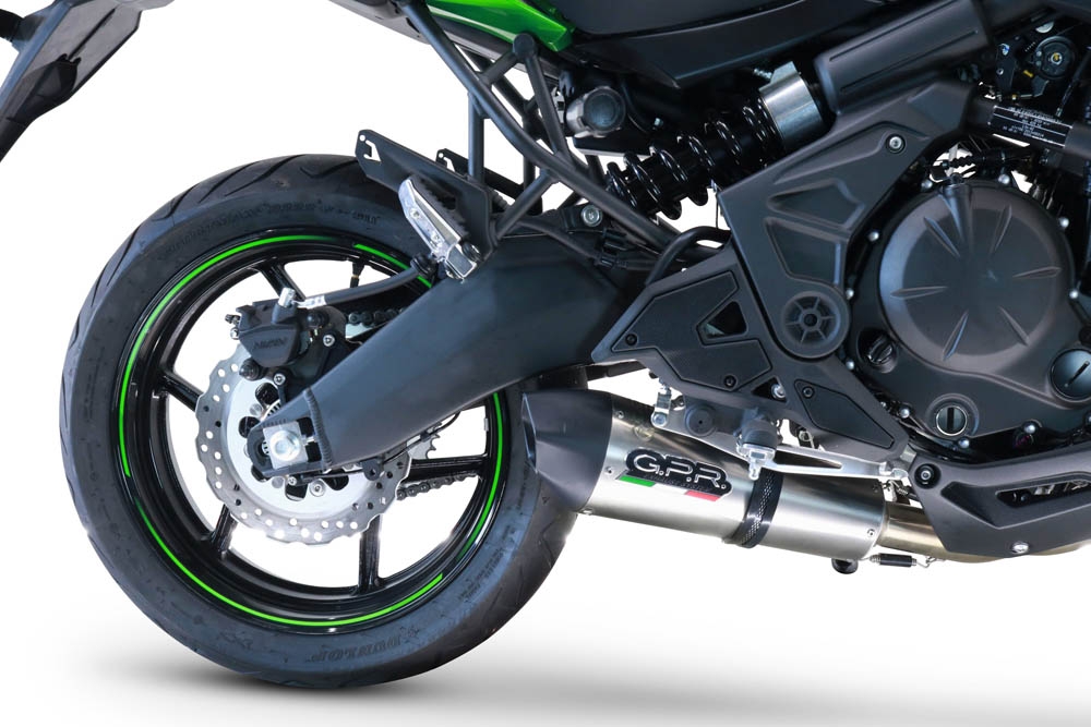 GPR exhaust compatible with  Kawasaki Versys 650 2023-2024, Gpe Ann. titanium, Racing full system exhaust, including removable db killer 