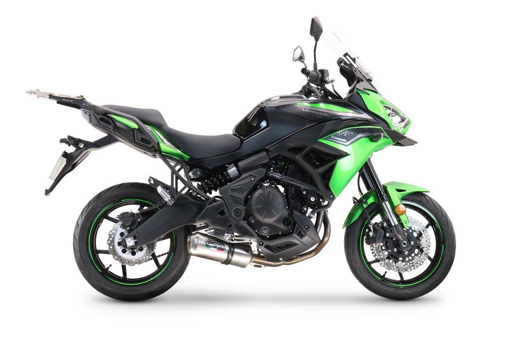 Scarico GPR compatibile con  Kawasaki Versys 650 2015-2016, Satinox , Scarico completo omologato,fornito con db killer estraibile e collettore