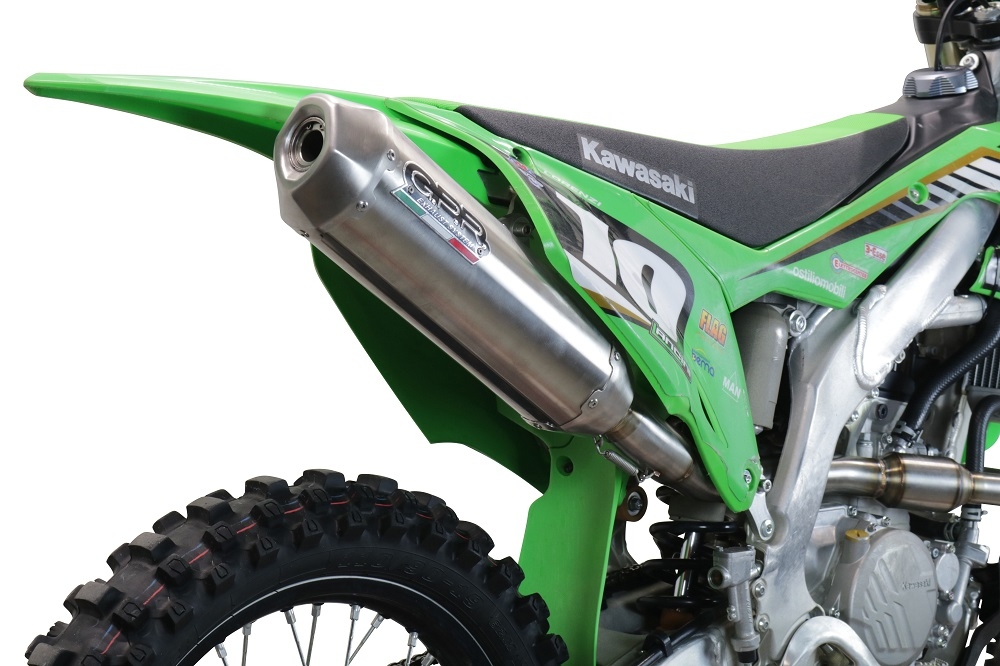 Scarico GPR compatibile con  Gas Gas MC 450F Factory EDITION 2023-2023, Pentacross FULL Titanium, Terminale di scarico Racing, con raccordo specifico e db killer estraibile