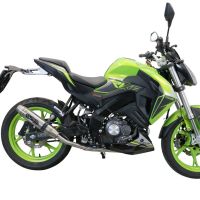 GPR escape compatível com  Keeway Rkf 125 2021-2023, Deeptone Inox, Sistema homologado com catalisador linha completa, silencioso mais coletor 