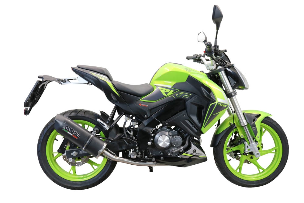 Scarico GPR compatibile con  Keeway Rkf 125 2018-2020, Furore Evo4 Nero, Scarico completo omologato,fornito con db killer estraibile,catalizzatore e collettore