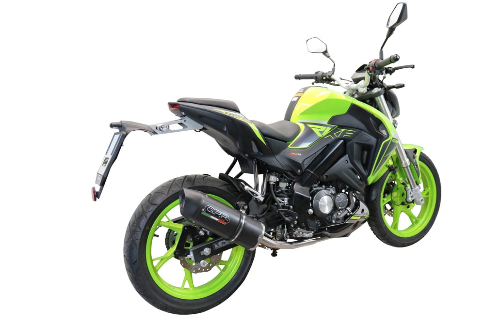 Scarico GPR compatibile con  Keeway Rkf 125 2018-2020, Furore Evo4 Nero, Scarico completo omologato,fornito con db killer estraibile,catalizzatore e collettore