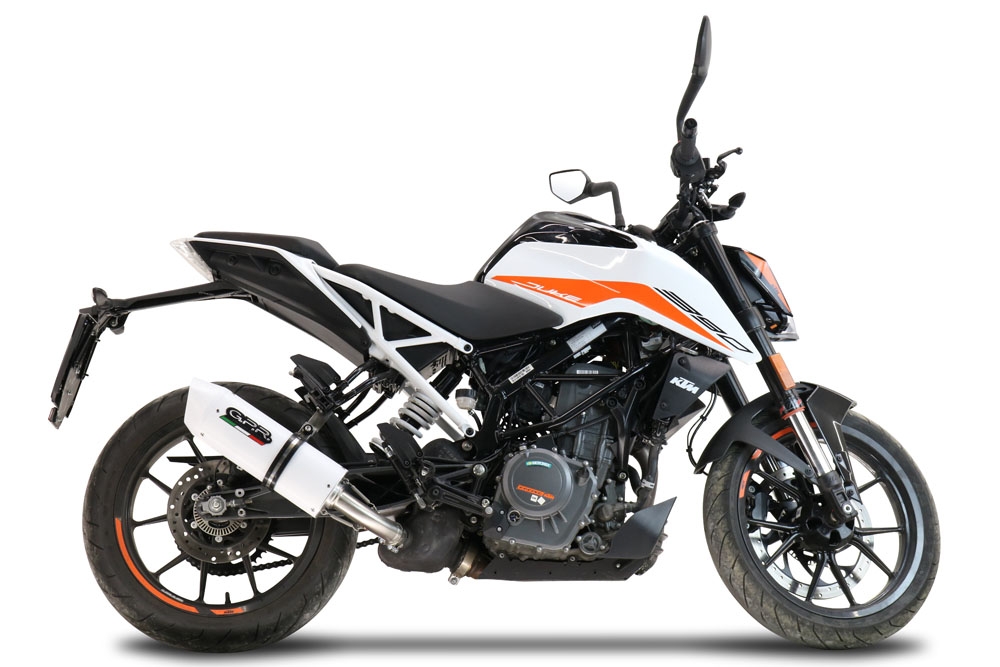 Scarico GPR compatibile con  Ktm Duke 250 2021-2023, Albus Evo4, Scarico omologato, silenziatore con db killer estraibile e raccordo specifico