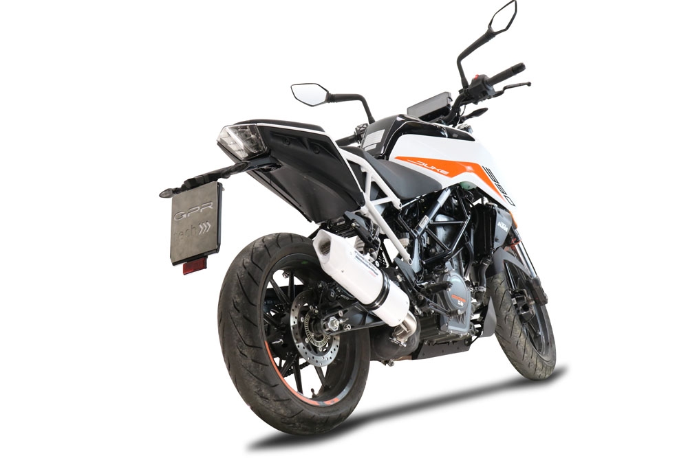 Scarico GPR compatibile con  Ktm Duke 250 2021-2023, Albus Evo4, Scarico omologato, silenziatore con db killer estraibile e raccordo specifico