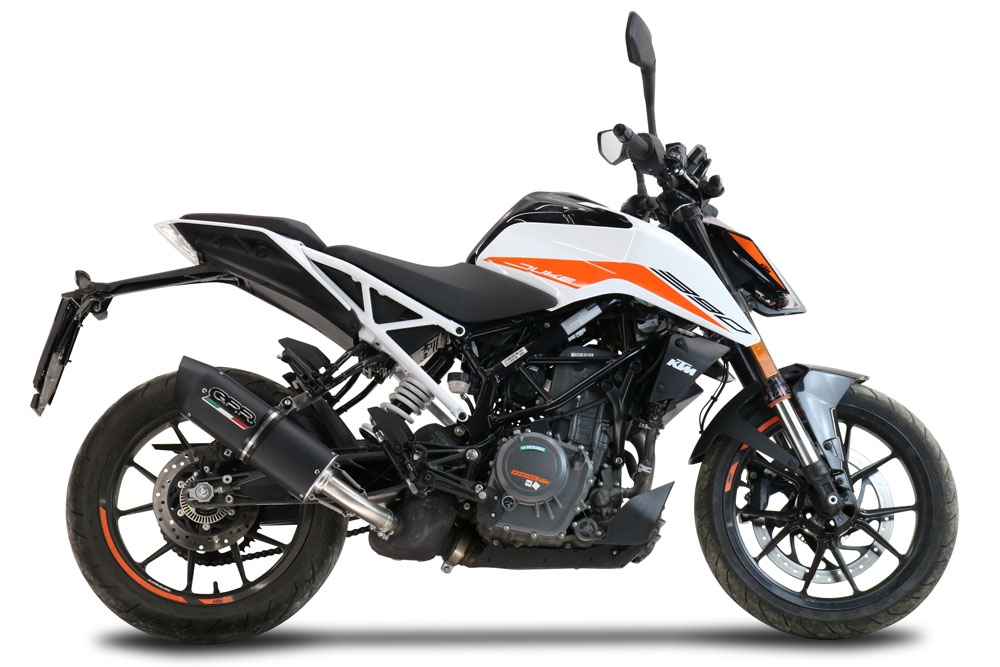 Scarico GPR compatibile con  Ktm Duke 125 2021-2023, Furore Evo4 Nero, Scarico omologato, silenziatore con db killer estraibile e raccordo specifico