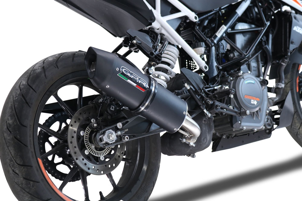 Scarico GPR compatibile con  Ktm Duke 125 2021-2023, Furore Evo4 Nero, Scarico omologato, silenziatore con db killer estraibile e raccordo specifico