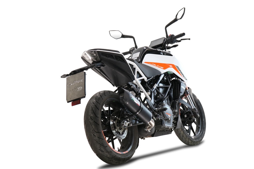 Scarico GPR compatibile con  Ktm Duke 125 2021-2023, Furore Evo4 Nero, Scarico omologato, silenziatore con db killer estraibile e raccordo specifico