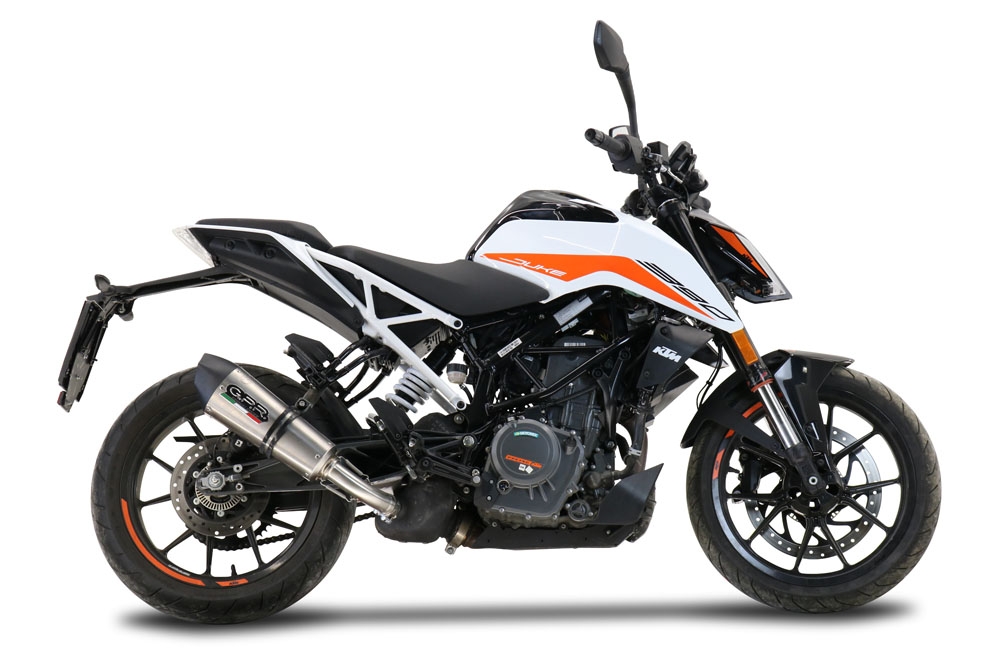 Scarico GPR compatibile con  Ktm Duke 390 2021-2024, New Grand Prix Evo Titanium, Scarico omologato, silenziatore con db killer estraibile e raccordo specifico