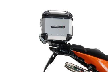 Top case GPR TECH compatible with  GPR TECH Top case in aluminum, silver color with specific plate included Top case in aluminum, silver color with specific plate included Capacity 55 LT.