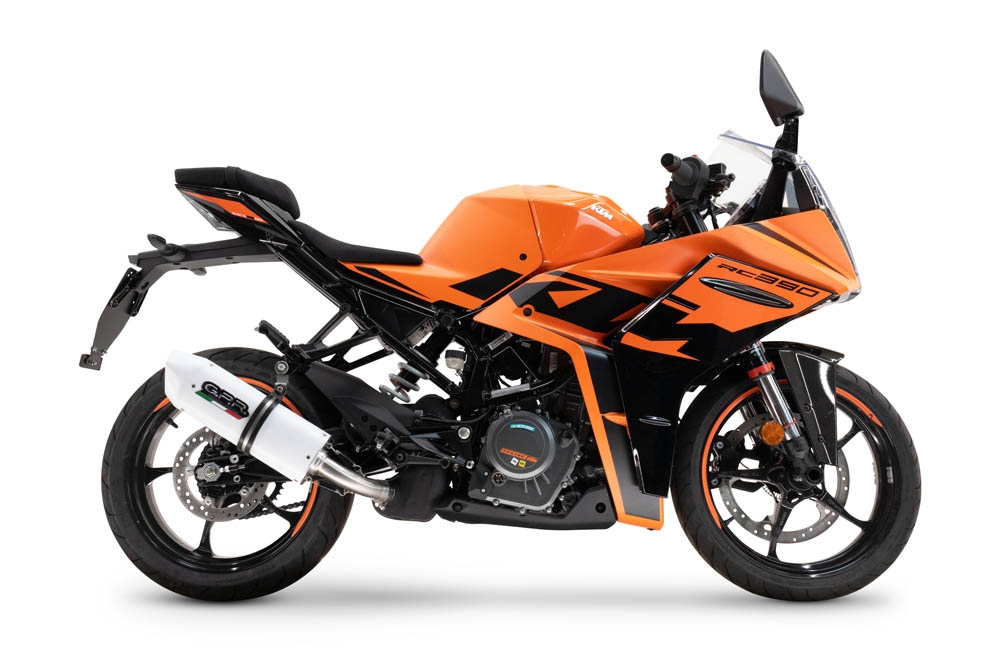 Scarico GPR compatibile con  Ktm Rc 390 2022-2024, Albus Evo4, Scarico omologato, silenziatore con db killer estraibile e raccordo specifico