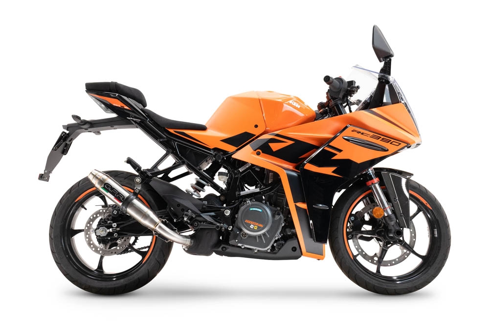 Scarico GPR compatibile con  Ktm Rc 390 2022-2024, Deeptone Inox, Scarico omologato, silenziatore con db killer estraibile e raccordo specifico