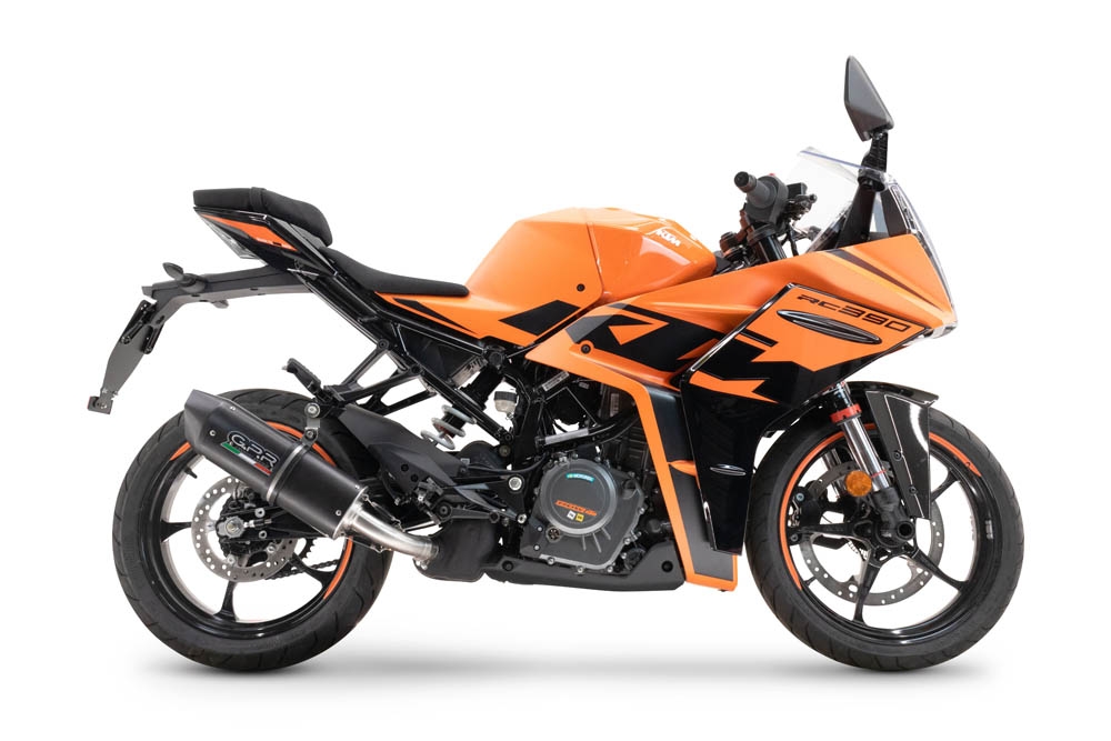 Scarico GPR compatibile con  Ktm Rc 390 2022-2024, Furore Evo4 Nero, Scarico omologato, silenziatore con db killer estraibile e raccordo specifico