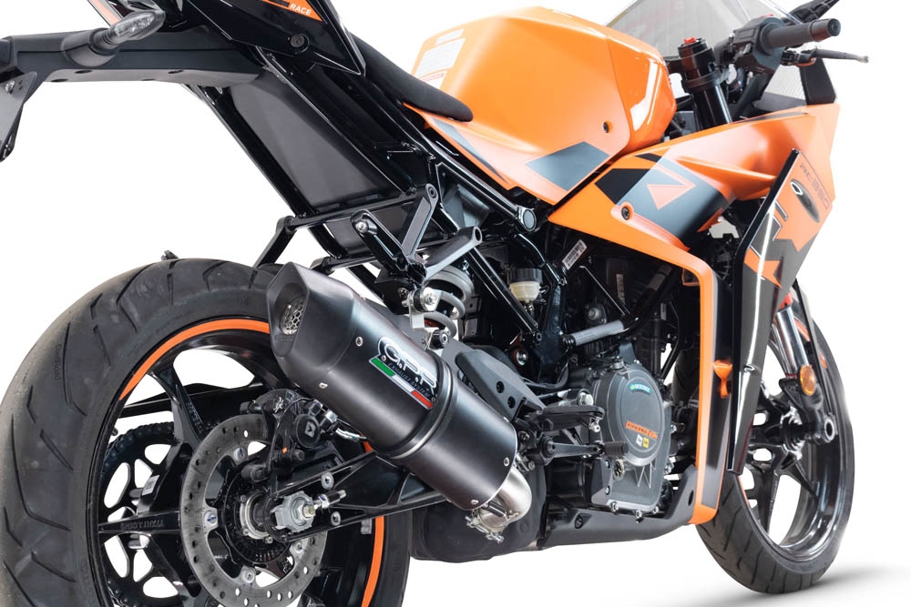 Scarico GPR compatibile con  Ktm Rc 390 2022-2024, Furore Evo4 Nero, Scarico omologato, silenziatore con db killer estraibile e raccordo specifico