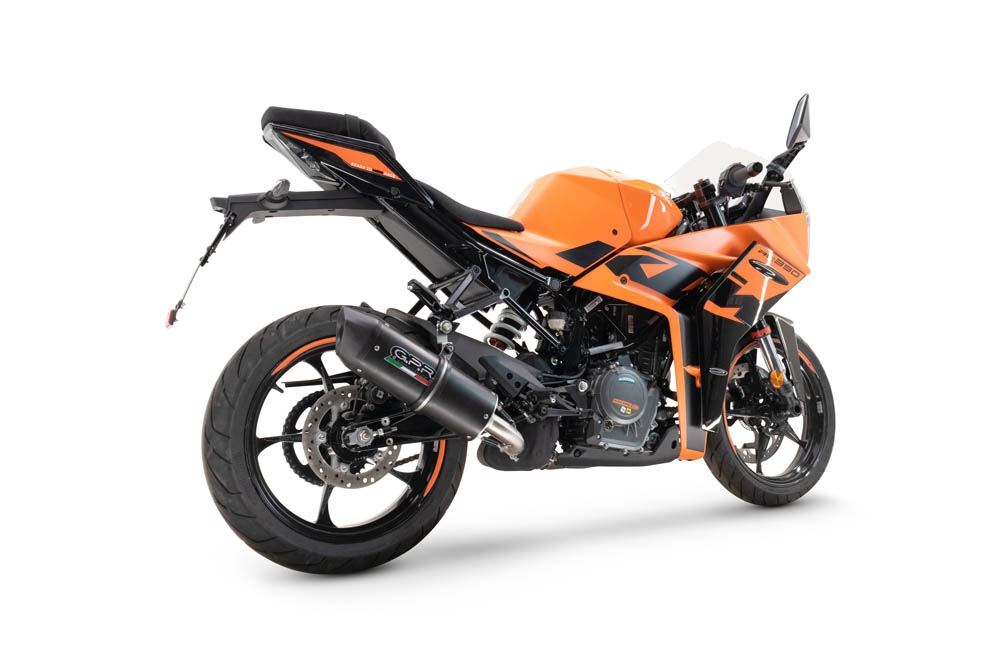 Scarico GPR compatibile con  Ktm Rc 390 2022-2024, Furore Evo4 Nero, Scarico omologato, silenziatore con db killer estraibile e raccordo specifico