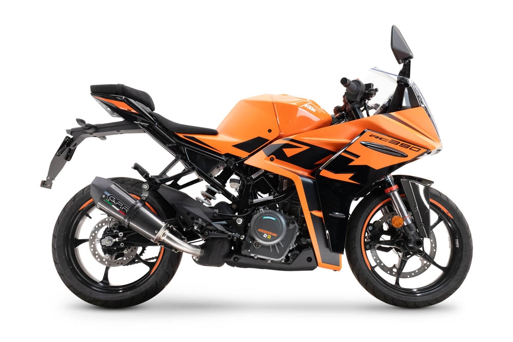 Scarico GPR compatibile con  Ktm Rc 390 2022-2024, New Grand Prix Evo Titanium, Scarico omologato, silenziatore con db killer estraibile e raccordo specifico