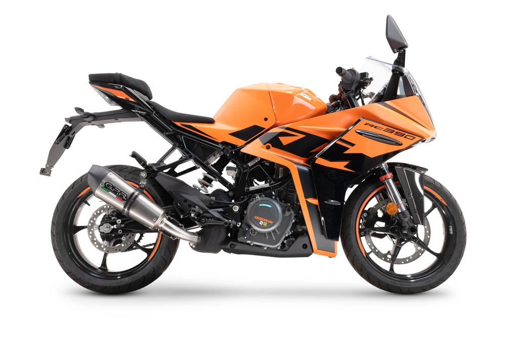 Scarico GPR compatibile con  Ktm Rc 390 2022-2024, M3 Inox , Scarico omologato, silenziatore con db killer estraibile e raccordo specifico